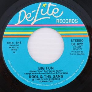 Kool & The Gang – Big Fun / No Show - 1982 45 rpm 7" Single Vinyl Record DE 822